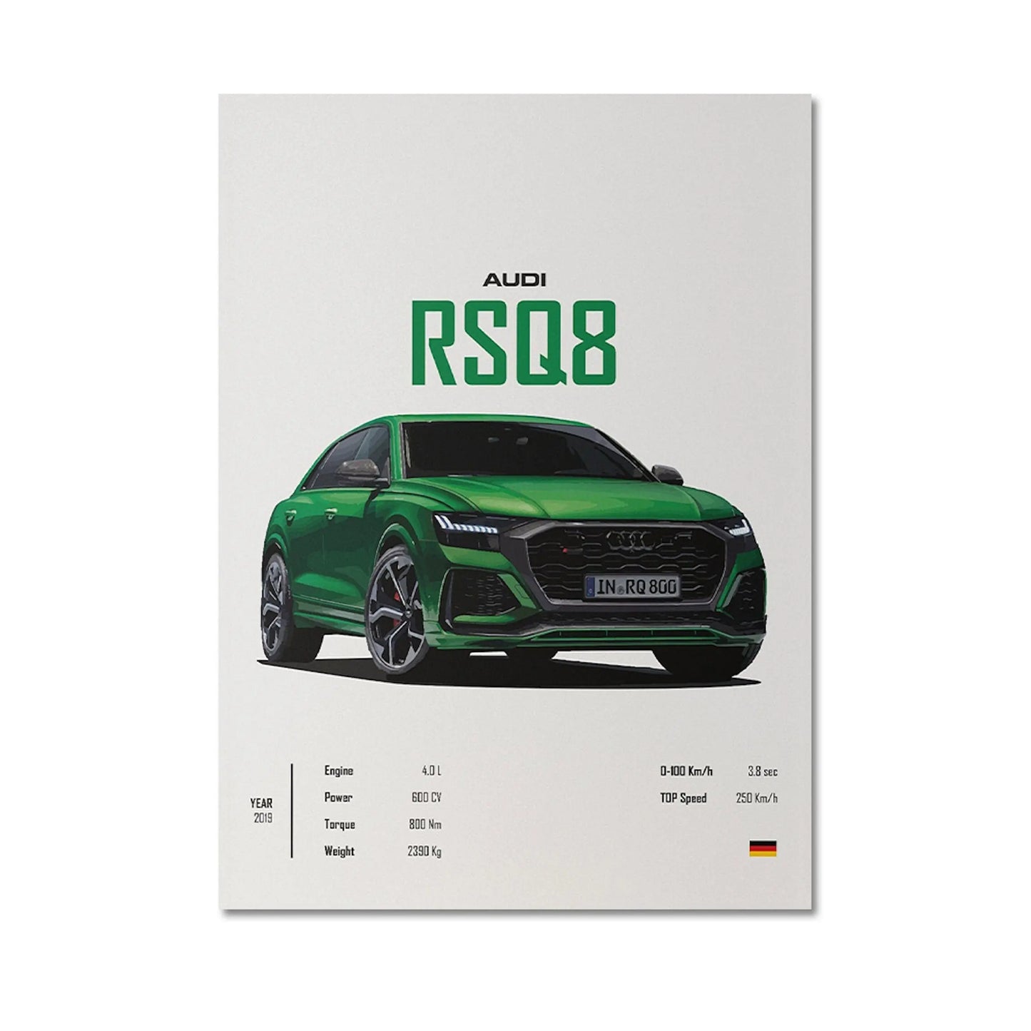 Poster Sportwagen PORSCHE 911 AUDI Rs MERCEDES Amg Gtr  Super Sport Auto I Geschenk für ihn I Wohnzimmmer Büro I Wand Deko PrintIohne Rahmen-8