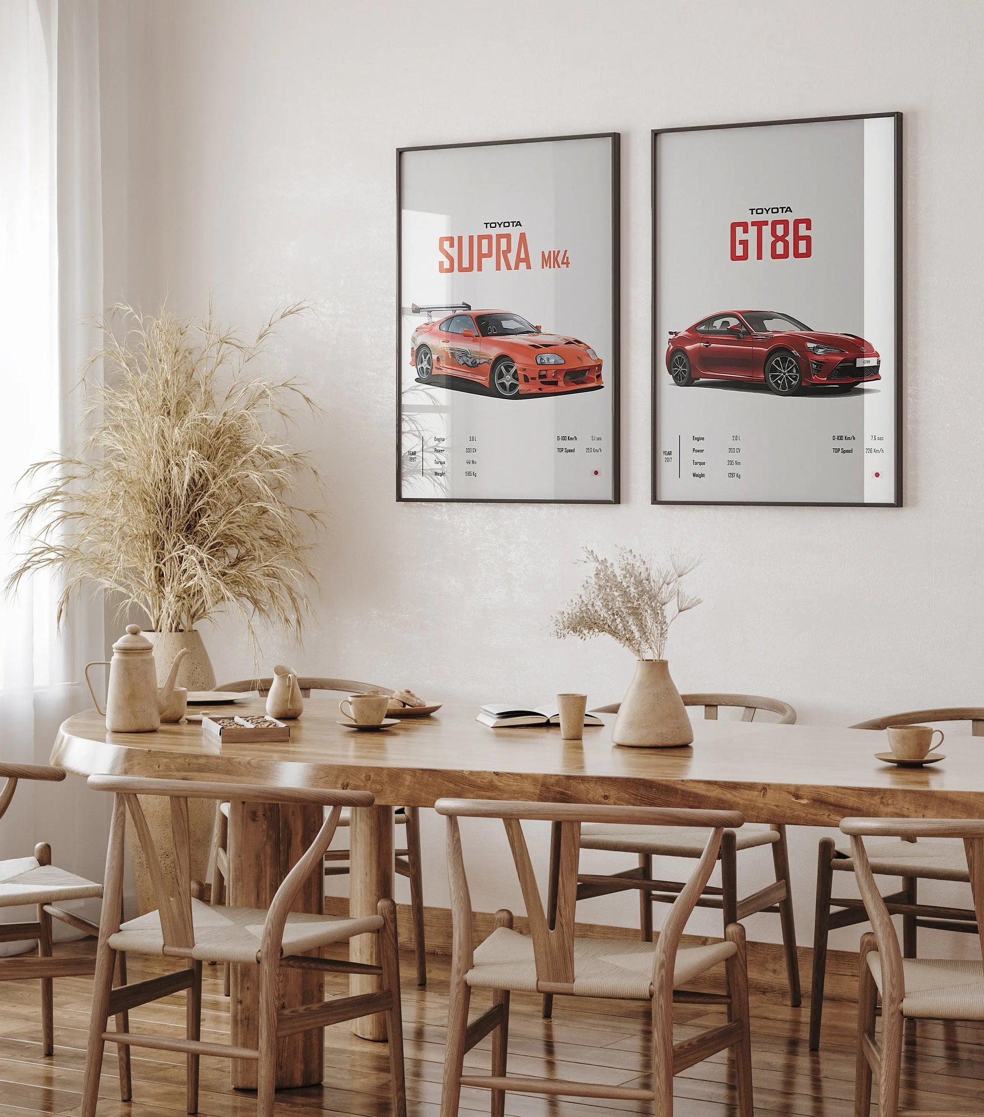 Poster Sportwagen TOYOTA SUPRA GT86  Klassiker Legenden I Geschenk für ihn I Wohnzimmmer & Büro I Wand Deko I Print ohne Rahmen-1