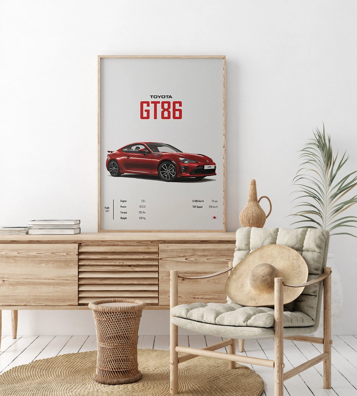 Poster Sportwagen TOYOTA SUPRA GT86  Klassiker Legenden I Geschenk für ihn I Wohnzimmmer & Büro I Wand Deko I Print ohne Rahmen-2