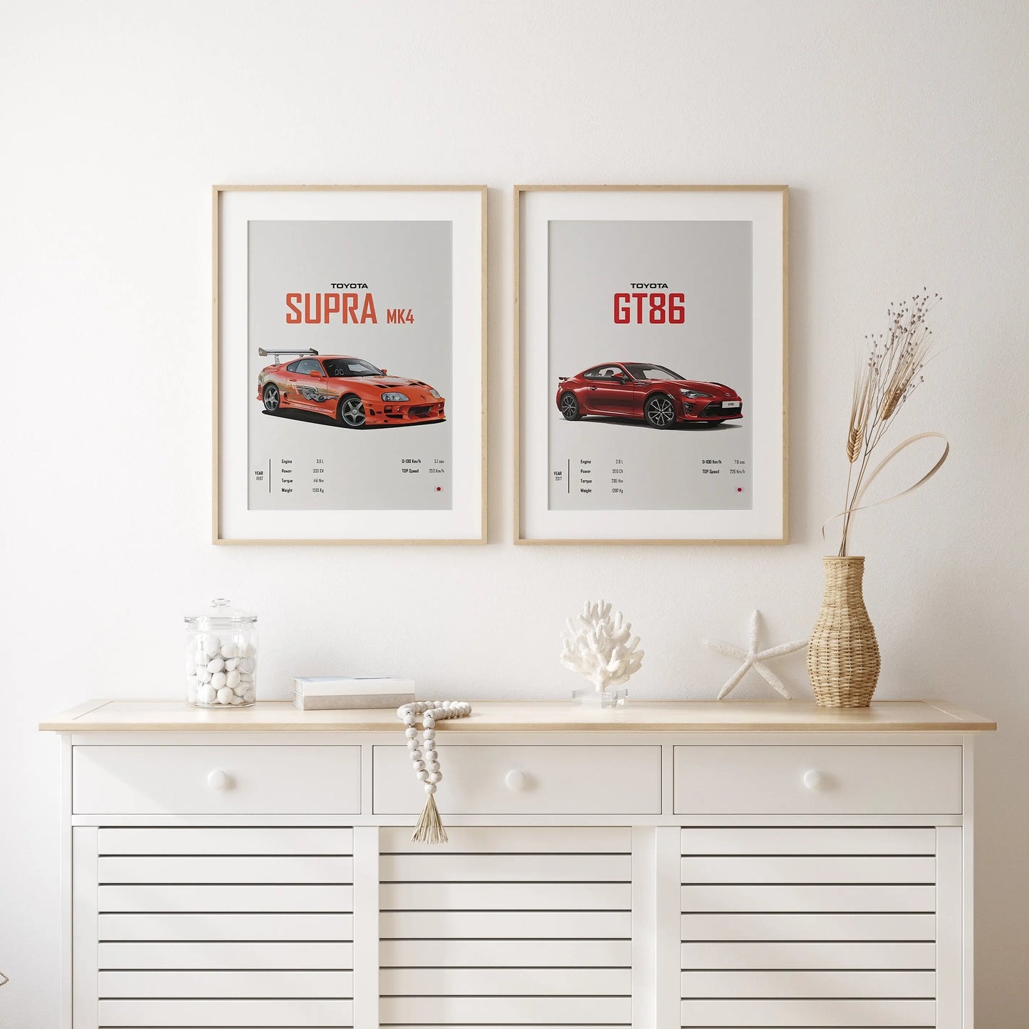 Poster Sportwagen TOYOTA SUPRA GT86  Klassiker Legenden I Geschenk für ihn I Wohnzimmmer & Büro I Wand Deko I Print ohne Rahmen-3