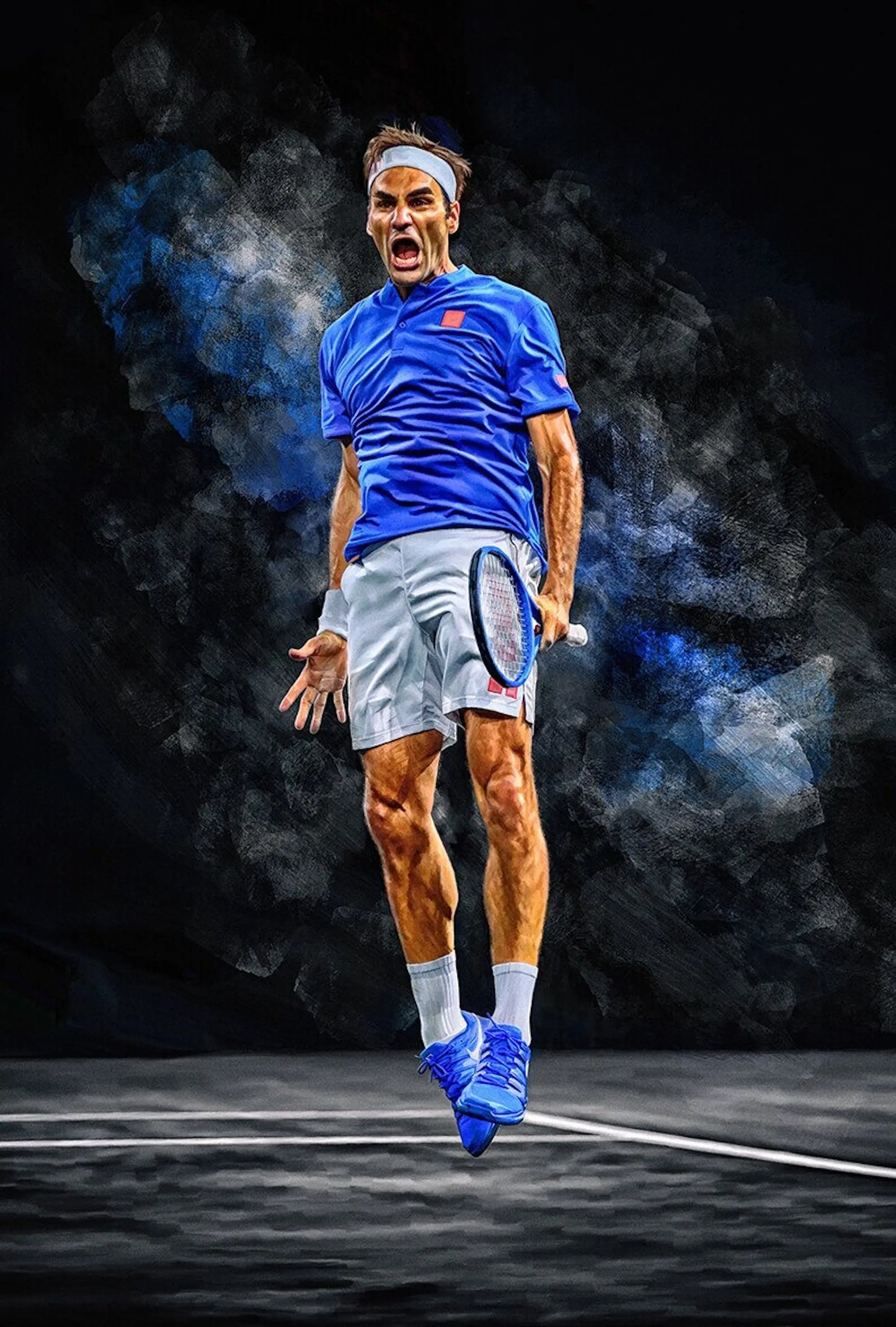 Poster Tennis Spieler Roger Federer als Deko Print ohne Rahmen-4