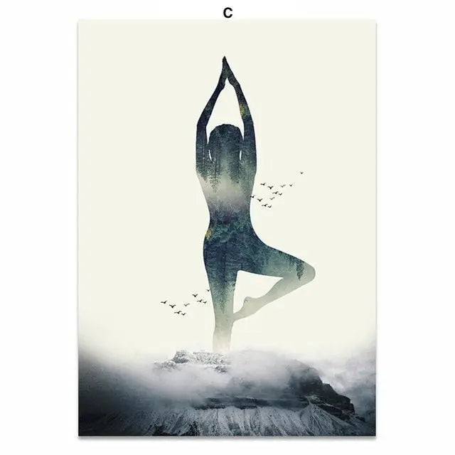 Poster Yoga Profi Stellungen I Fitness Dekoration I Bilder Set I Deko Print ohne Rahmen-5