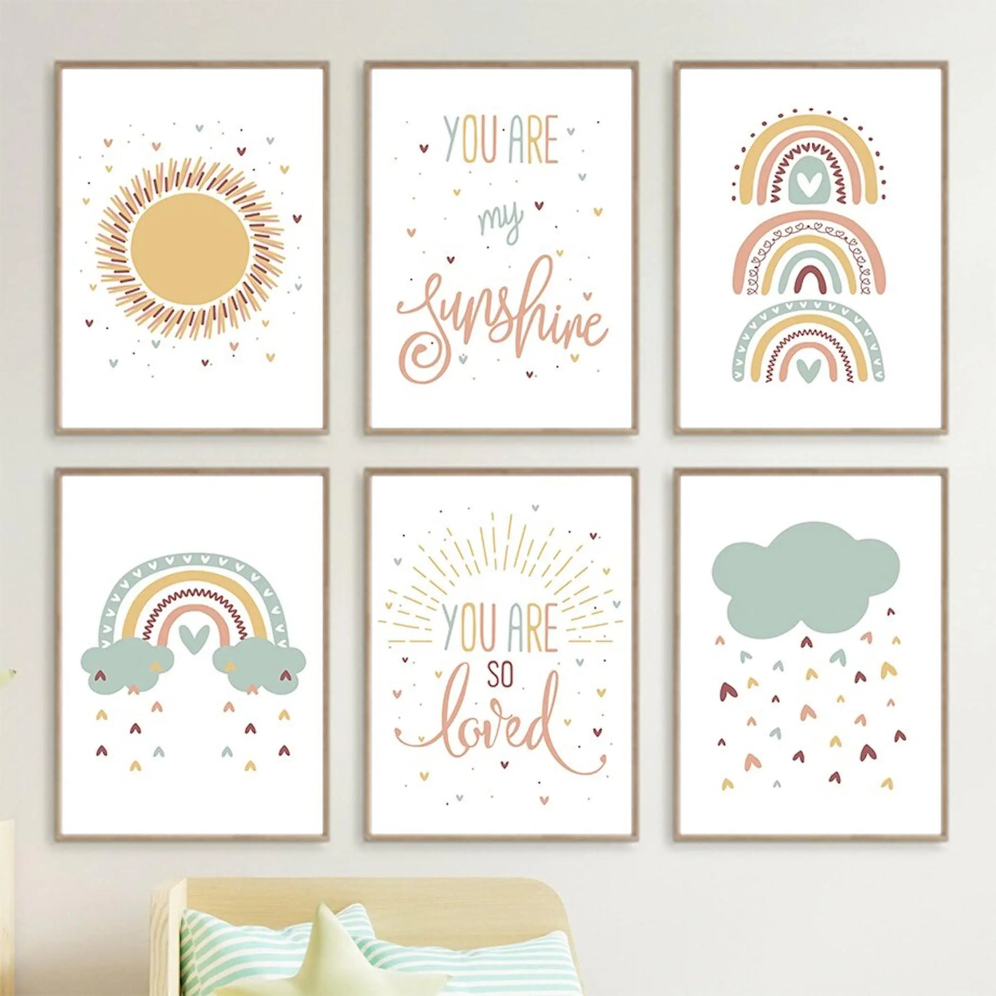 Poster für Kinderzimmer mit Sonne und Regenbogen als Deko Print ohne Rahmen-2