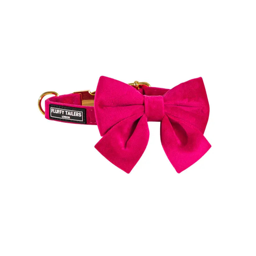 Pretty in Pink Collection- Dog Harness, Collar, Bow Tie, Lead and Poop Bag Holder by Fluffy Tailers - Memoriex