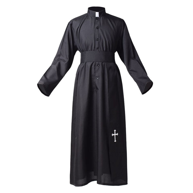 Priest Robe Black Halloween Party Cosplay Costume - Memoriex 
