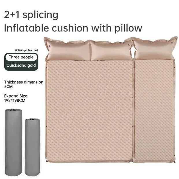 Product camouflage Can Be Spliced Self Inflating Cushion Air Mattress Camping Mat With Pillow - Memoriex 