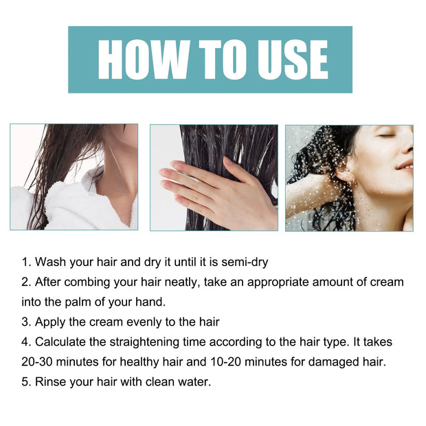 Protein Correcting Straight Hair Cream, Straighten-free Hair Treatment Repairs Damaged Smoothness Hair Cream - Memoriex 