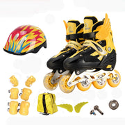 Pu Single Wheel Adjustable Children's Roller Skates - Memoriex 