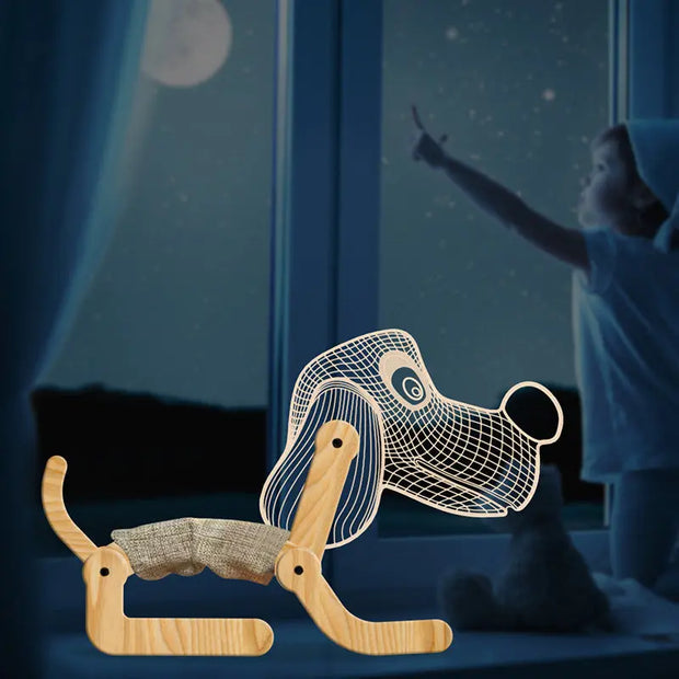 Puppy Folding Table Lamp Led Creative Product New 3D Night Light - Memoriex 