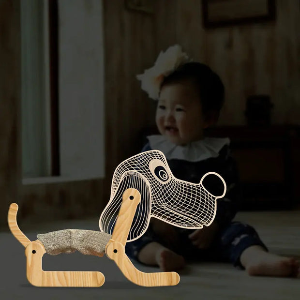 Puppy Folding Table Lamp Led Creative Product New 3D Night Light - Memoriex 