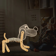 Puppy Folding Table Lamp Led Creative Product New 3D Night Light - Memoriex 