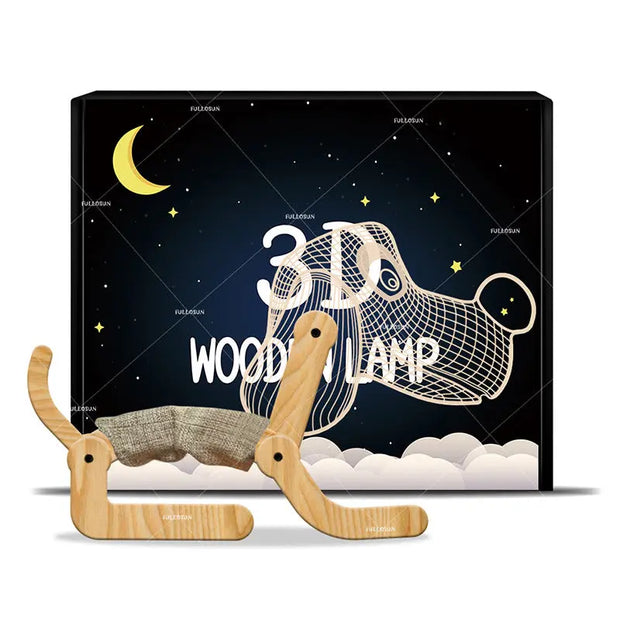 Puppy Folding Table Lamp Led Creative Product New 3D Night Light - Memoriex 