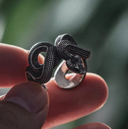 Python ring dark punk three dimensional snake ring snake winding ring - Memoriex 