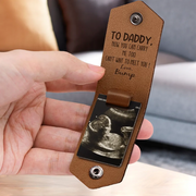 Personalised Leather Photo Keyring | Ultrasound Scan Gift for Dad | British Keepsake | Memoriex - Memoriex