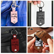 Personalised Leather Photo Keyring | Ultrasound Scan Gift for Dad | British Keepsake | Memoriex - Memoriex