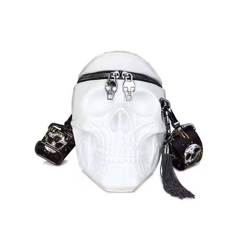 3D Bags Skull Messenger Shoulder Handbag Small White-1