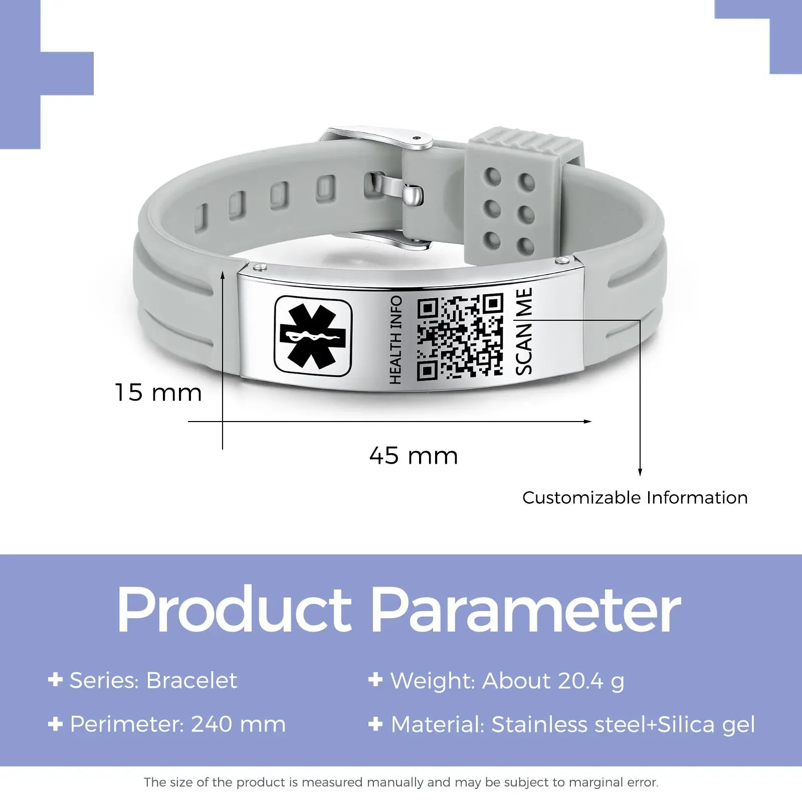 QR Code Medical Alert Bracelet-10