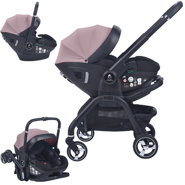 For Your Little One Qubi Infant Car Seat Stroller - Pastel Pink-0