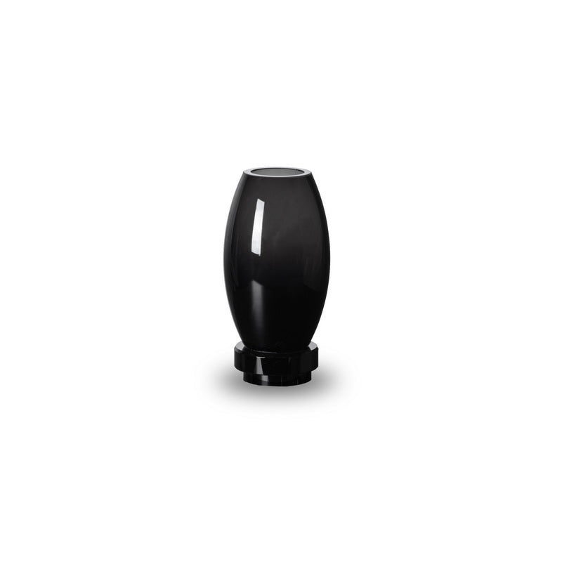 Small modern vase, innovative design, black high end glass. RUD15-0