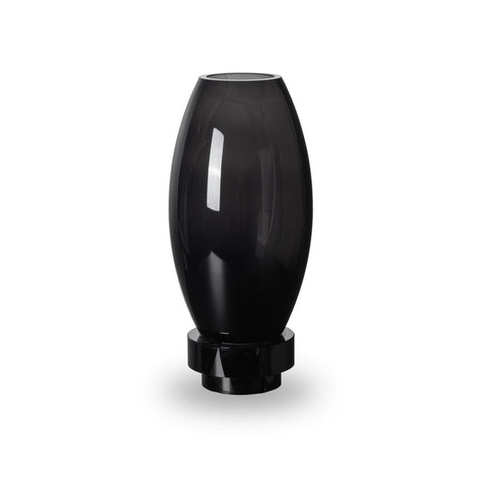 Modern vase, innovative design, black high end glass. RUD30-0