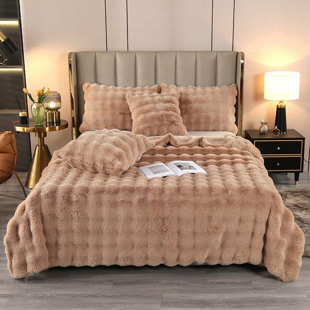 Rabbit Plush Blanket Sofa Cover Leisure Blanket - Memoriex 
