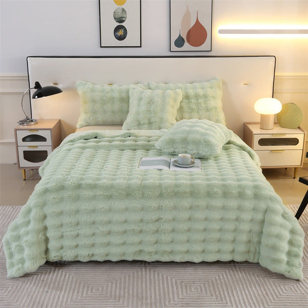 Rabbit Plush Blanket Sofa Cover Leisure Blanket - Memoriex 