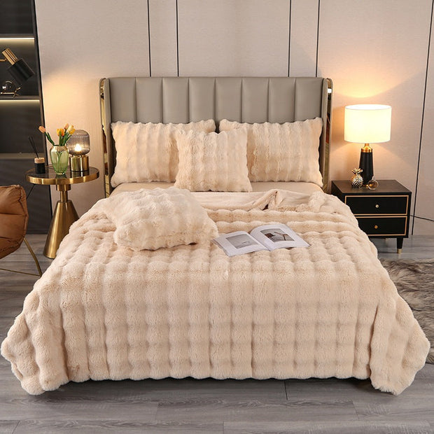Rabbit Plush Blanket Sofa Cover Leisure Blanket - Memoriex 