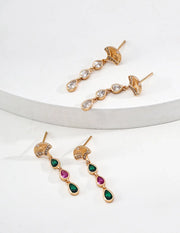 Radiant Zircon Teardrop Fan Earrings-0