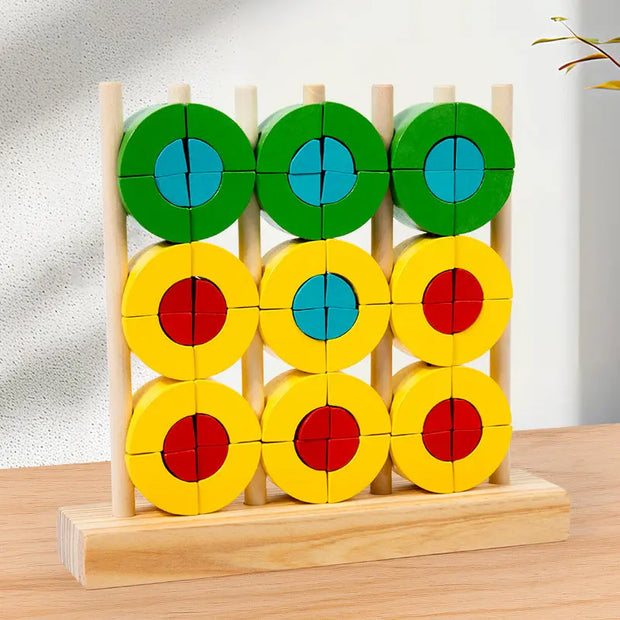Rainbow Creative Building Blocks Set Column Puzzle Shape Recognition Wooden Stacking Music Puzzle Christmas Toy Gift - Memoriex 
