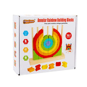 Rainbow Creative Building Blocks Set Column Puzzle Shape Recognition Wooden Stacking Music Puzzle Christmas Toy Gift - Memoriex 