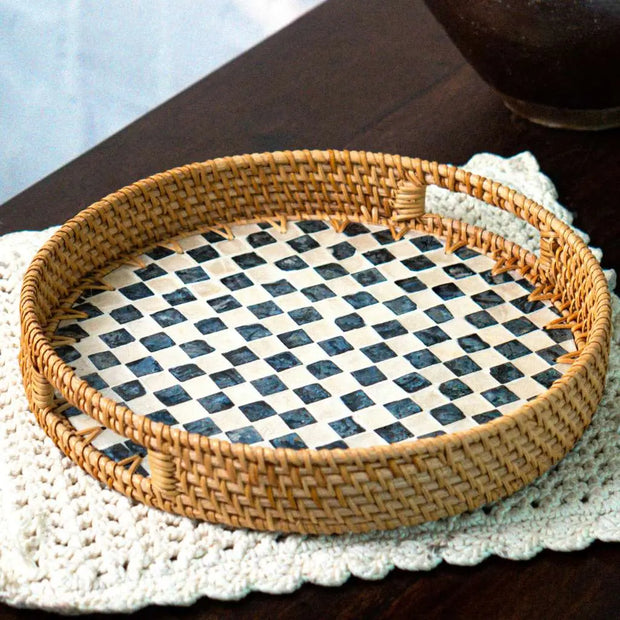 Rattan Trays • Mother of Pearl • Drift (Multiple Sizes)-2