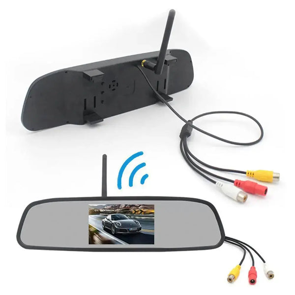 Rearview Mirror Camera Dvr 4.3-inch Rear View Mirror + Reversing Camera Wireless Car Reversing Camera Automobile Video Recorder - Memoriex 