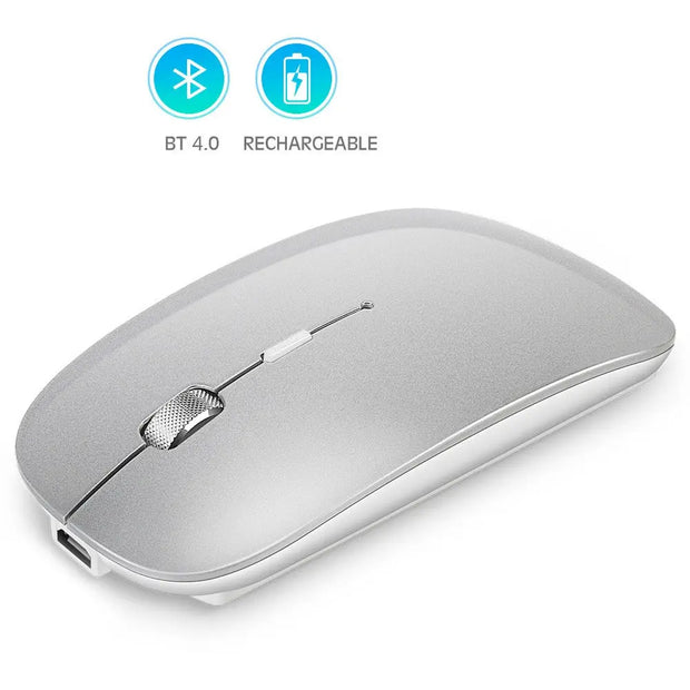 Rechargeable metal roller wireless Bluetooth mouse dual-mode mobile phone tablet wireless mouse - Memoriex 