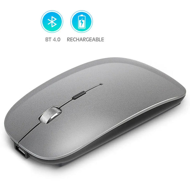 Rechargeable metal roller wireless Bluetooth mouse dual-mode mobile phone tablet wireless mouse - Memoriex 