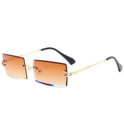 Rectangle Sunglasses Women Men Brand Design Rimless Square Sun Glasses For Man Alloy Frame Gradient Sunglasses - Memoriex 