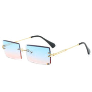 Rectangle Sunglasses Women Men Brand Design Rimless Square Sun Glasses For Man Alloy Frame Gradient Sunglasses - Memoriex 