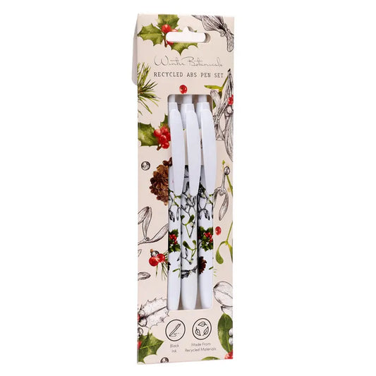 Recycled ABS 3 Piece Pen Set - Christmas Winter Botanicals XPENS36-0