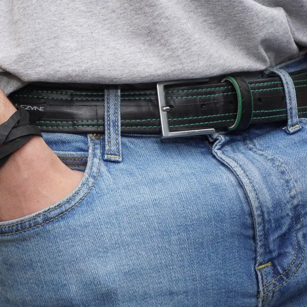 Recycled Bicycle Inner Tube Vegan Belt - Memoriex 