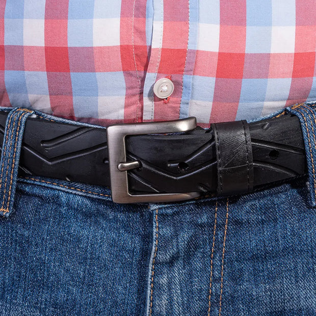 Recycled Rubber Motorbike Tyre Vegan Belt - Memoriex 