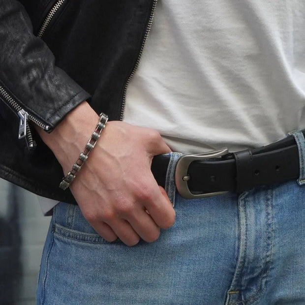 Recycled Rubber Motorbike Tyre Vegan Belt (Large Buckle) - Memoriex 