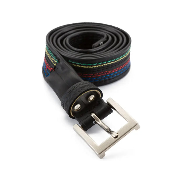 Recycled Slim Championship Bicycle Inner Tube Vegan Belt - Memoriex 