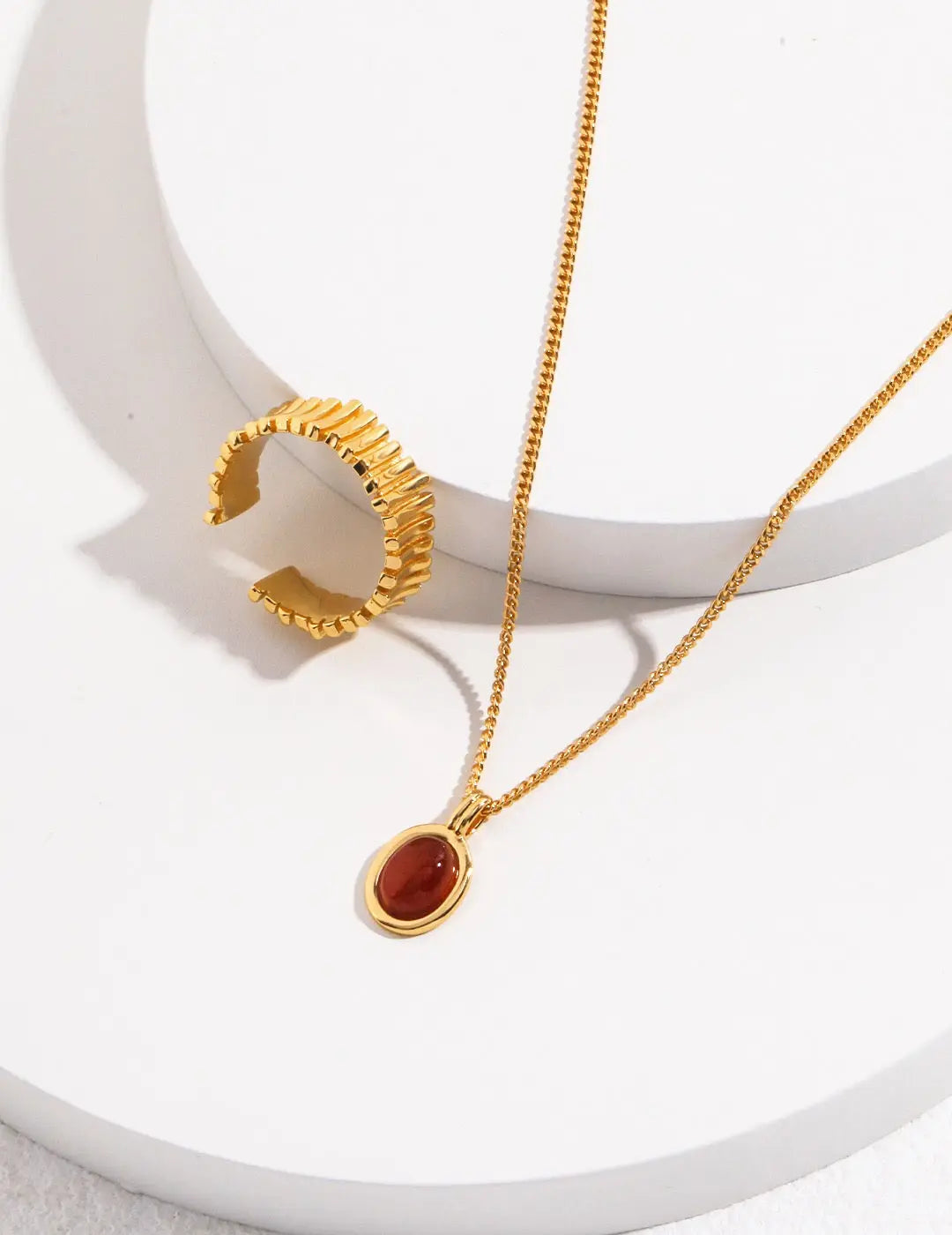 Red Agate Drop Necklace-1