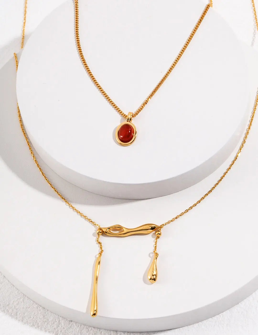 Red Agate Drop Necklace - Memoriex