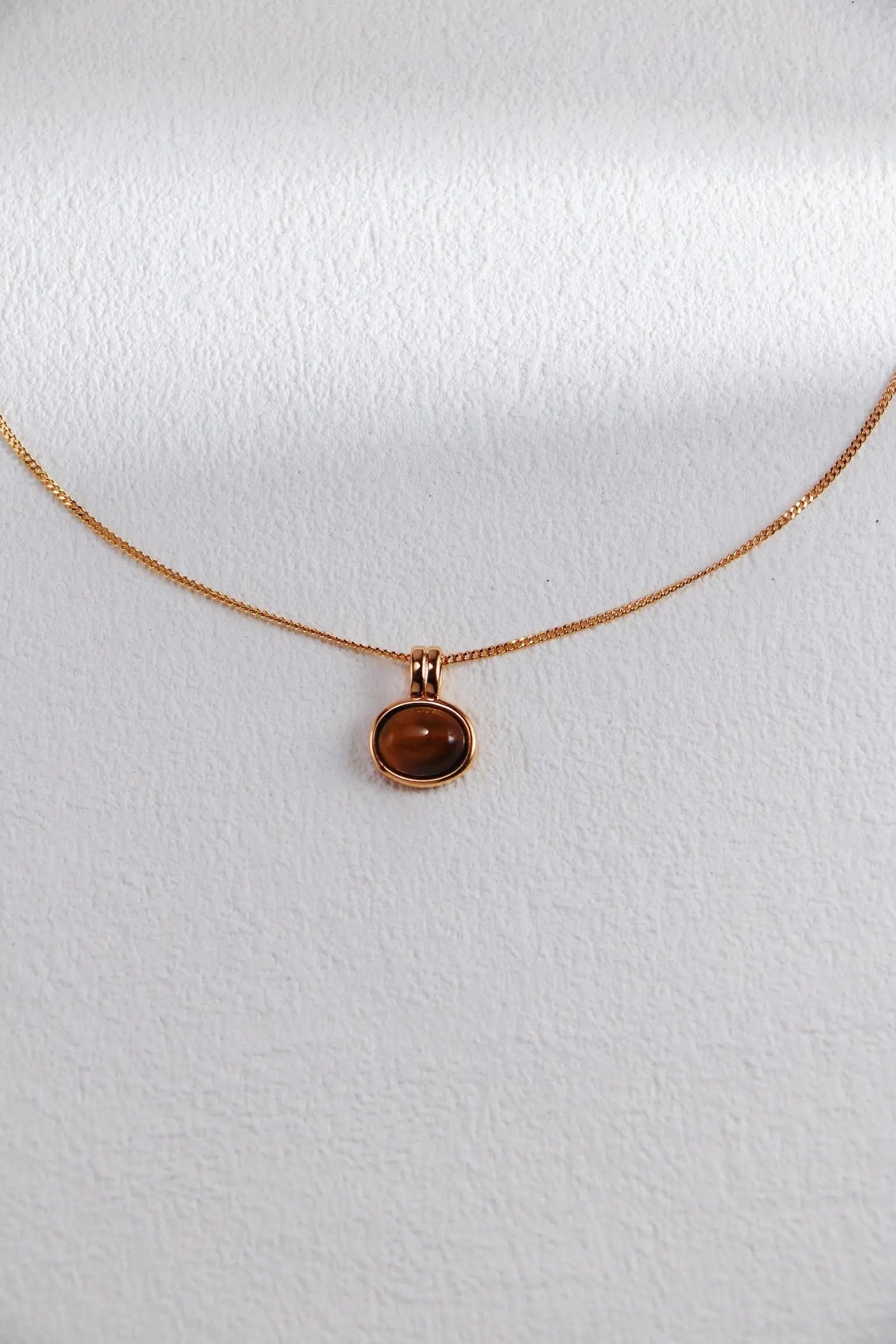 Natural Tiger Eye Stone / Red Agate Necklace - Memoriex