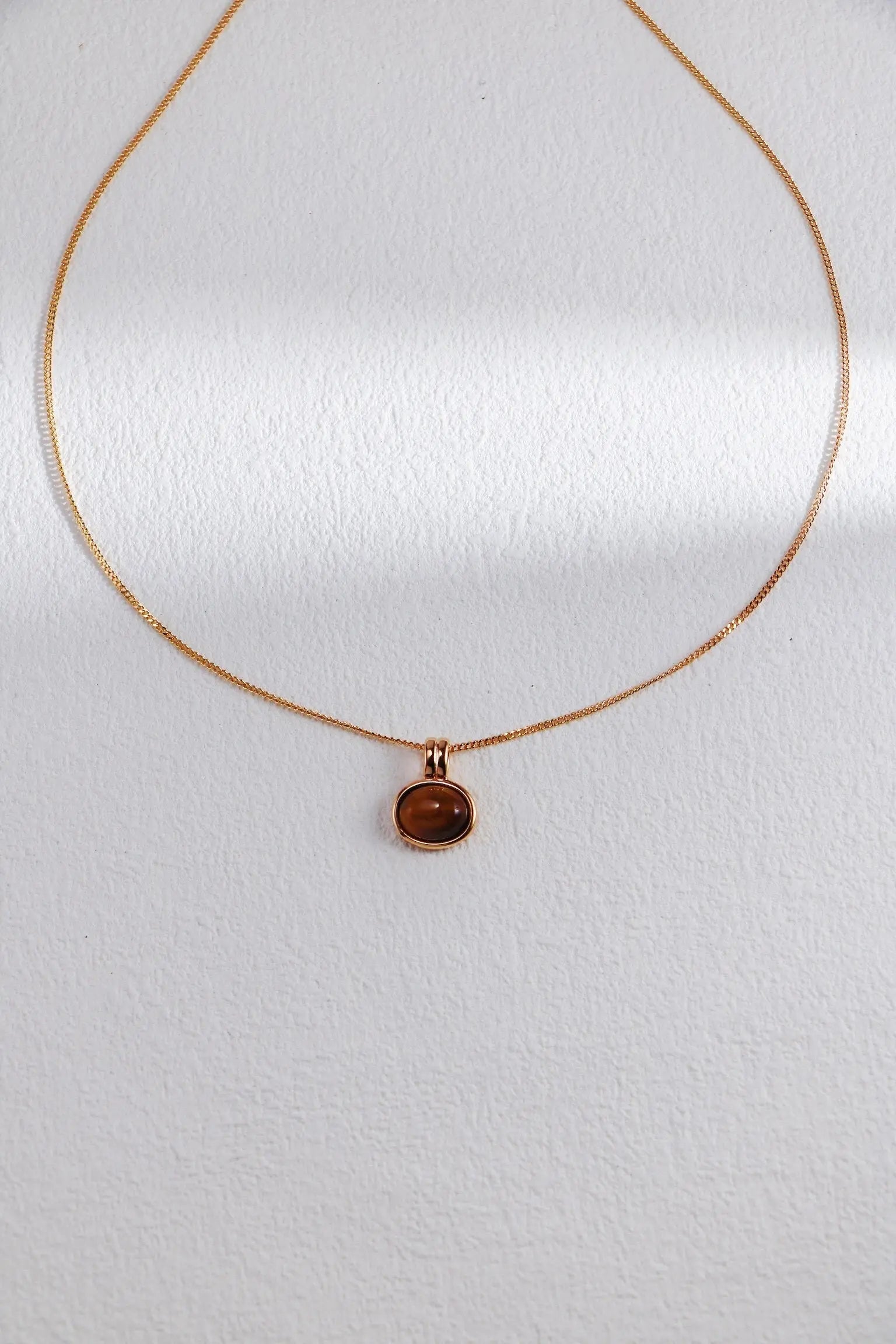 Natural Tiger Eye Stone / Red Agate Necklace - Memoriex