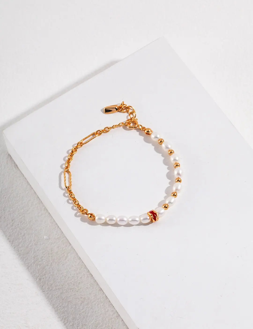 Red Circle Glaze Pearl Bracelet-1