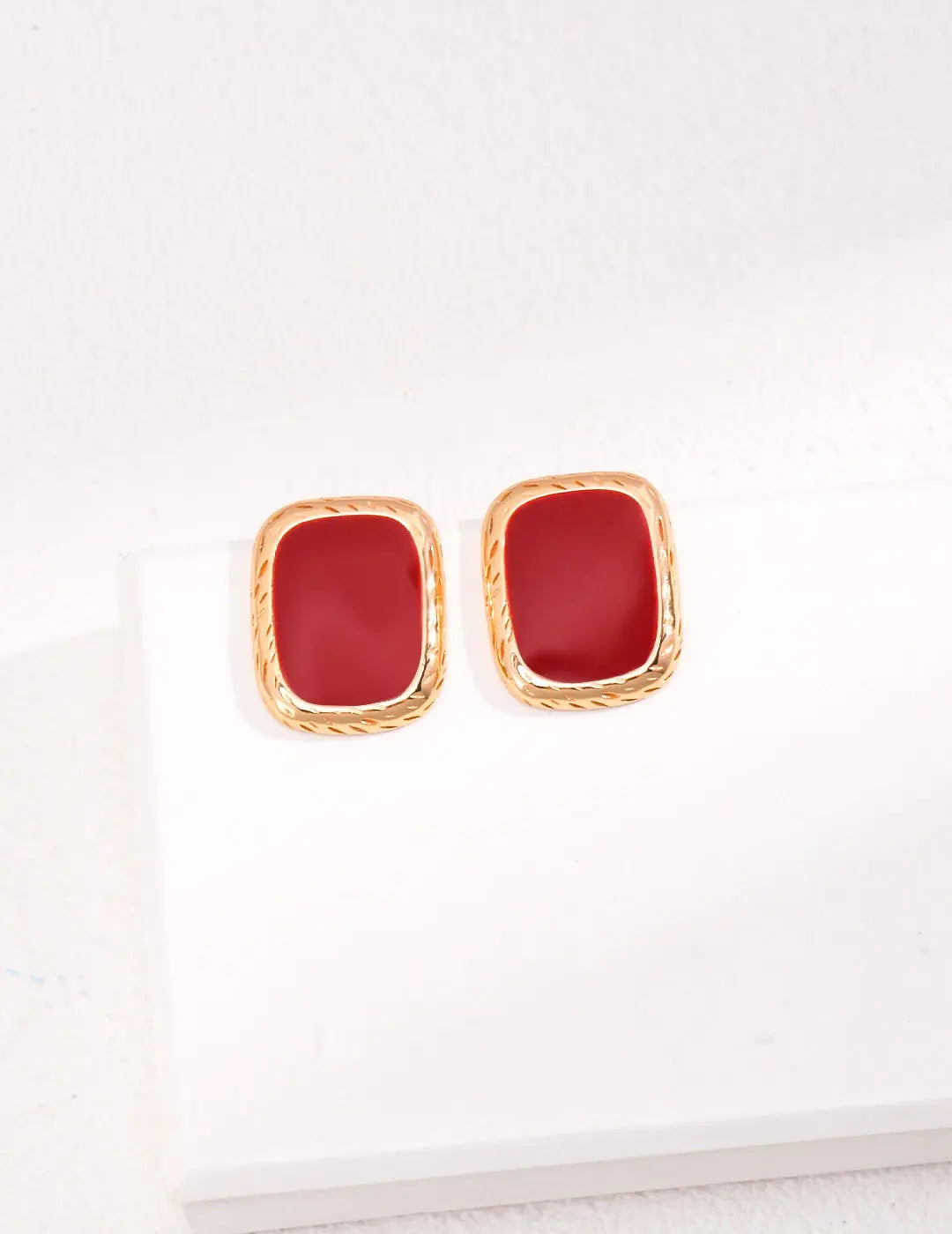 Red Drip Glaze Earrings-1