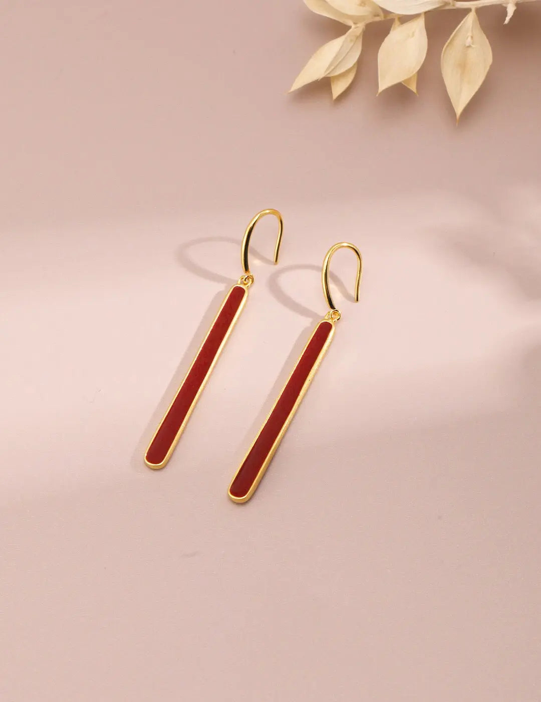 Red Dripping Glaze Earrings-2