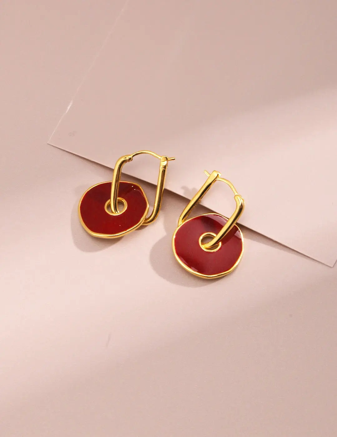 Red Enamel Special Design Earrings - Memoriex