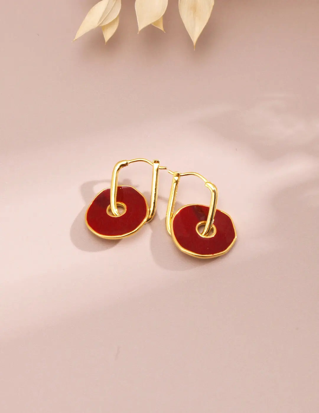 Red Enamel Special Design Earrings - Memoriex